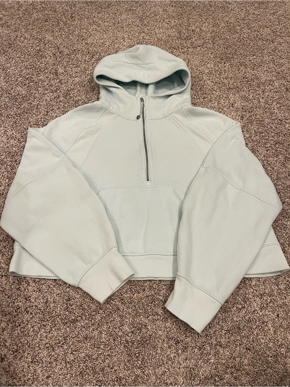Lululemon Sea Mist Scuba Oversized Half-Zip Hoodie Size XL/XXL - Picture 2 of 7